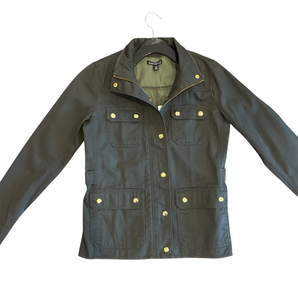 Size XS J Crew Olive Field Jacket with Military Details NWT $115